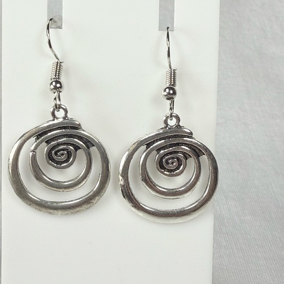 Boho Jewelry - Dangle Spiral Hook Earrings